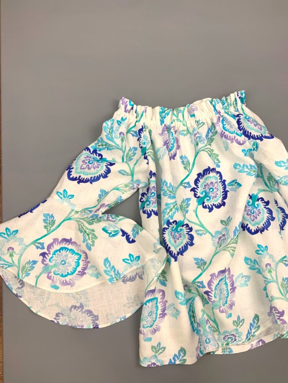 iLinen Lifestyle Floral Linen Ruffle Sleeve Peasant Blouse Sz S - Picture 13 of 16